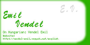 emil vendel business card